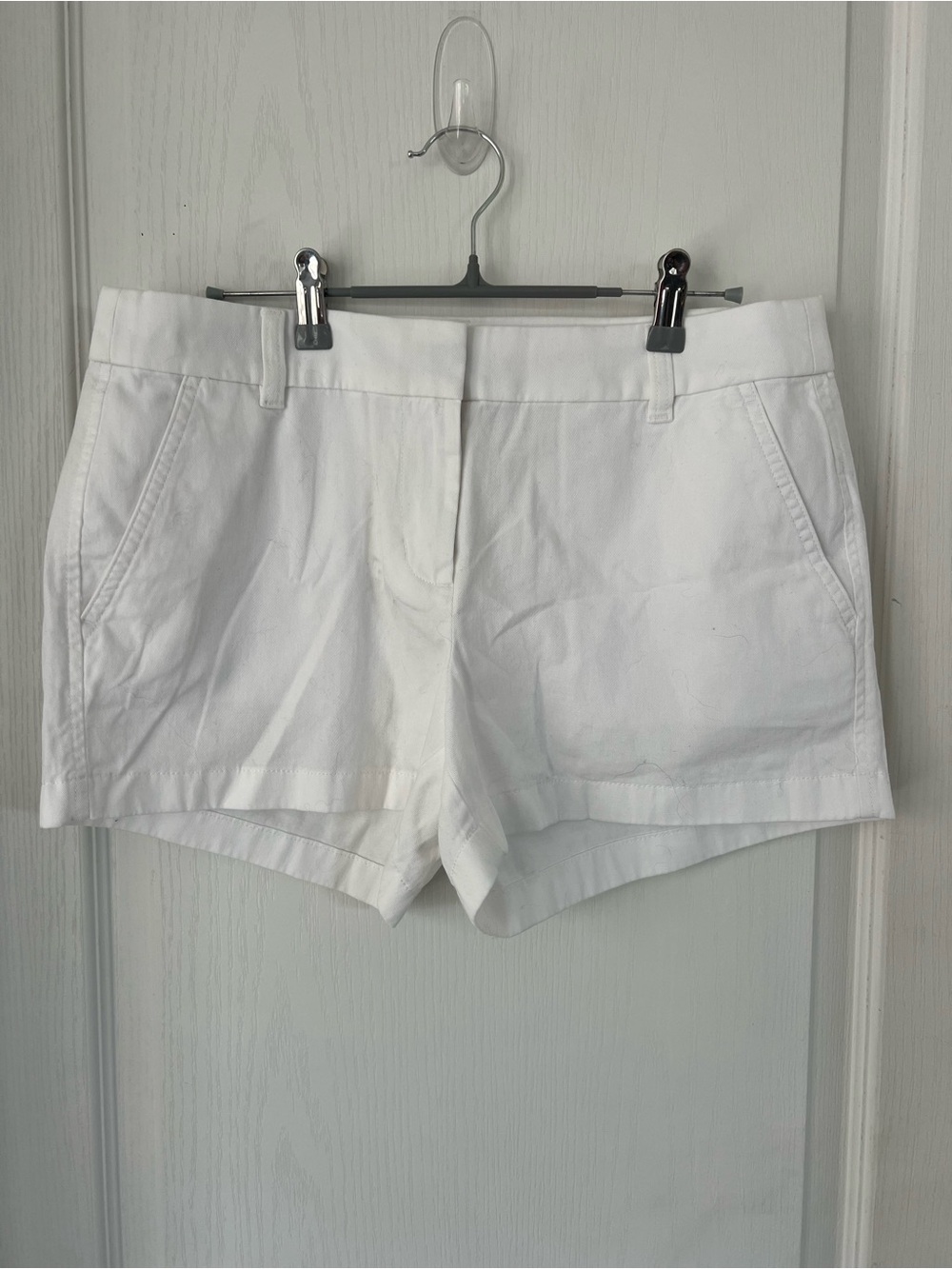 J. Crew White Cotton Casual Bermuda Shorts